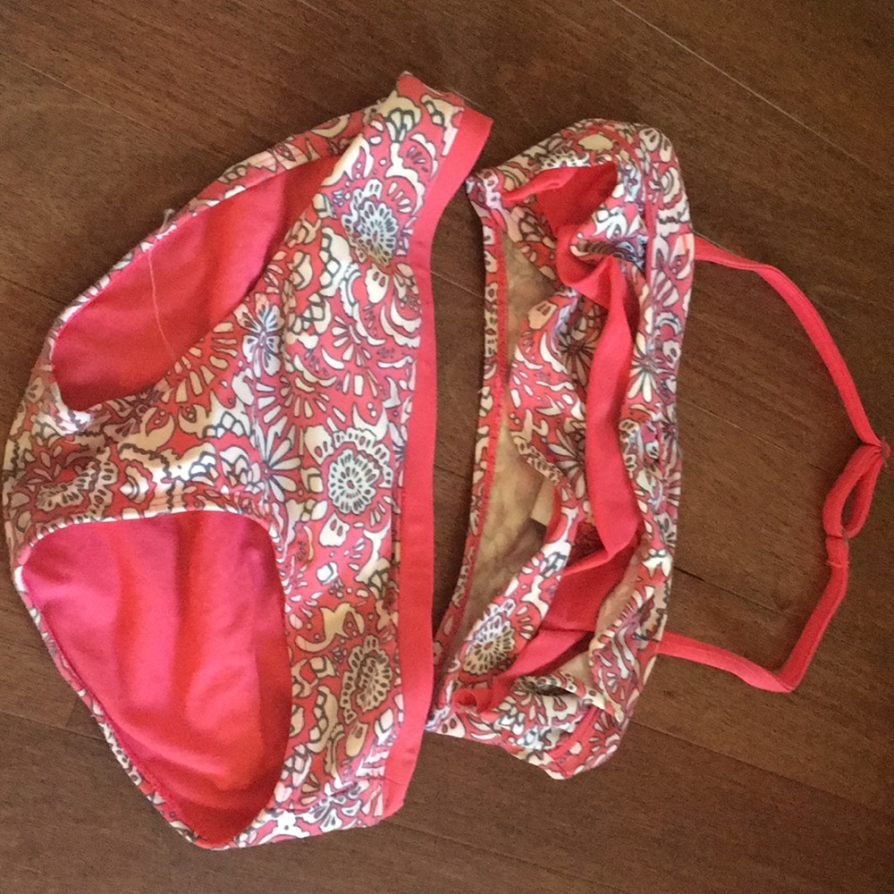 Pink ruffle kids swim suit bikini